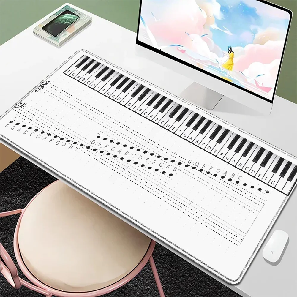 Many Size Non-slip Rubber Desk Mat Trend Vintage Music Notes Piano Gaming Mouse Pad PC Laptop Mousepad 90x40cm Keyboard Mice Mat