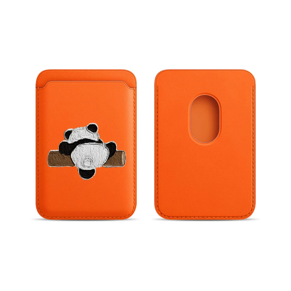 Niedliche Panda-Leder-Kartenhülle für Magnetische Hüllen, Geeignet für alle iPhones, für Magsafe-Kartenhalter, Handy-Rückentasche – Detail 6
