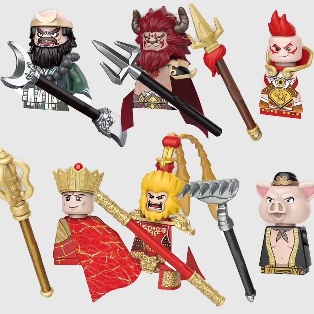 Building Blocks Figures Toys Adults Children Gifts Water Margin Journey to the West Dragon and lion dance Qin Dynasty Soliders