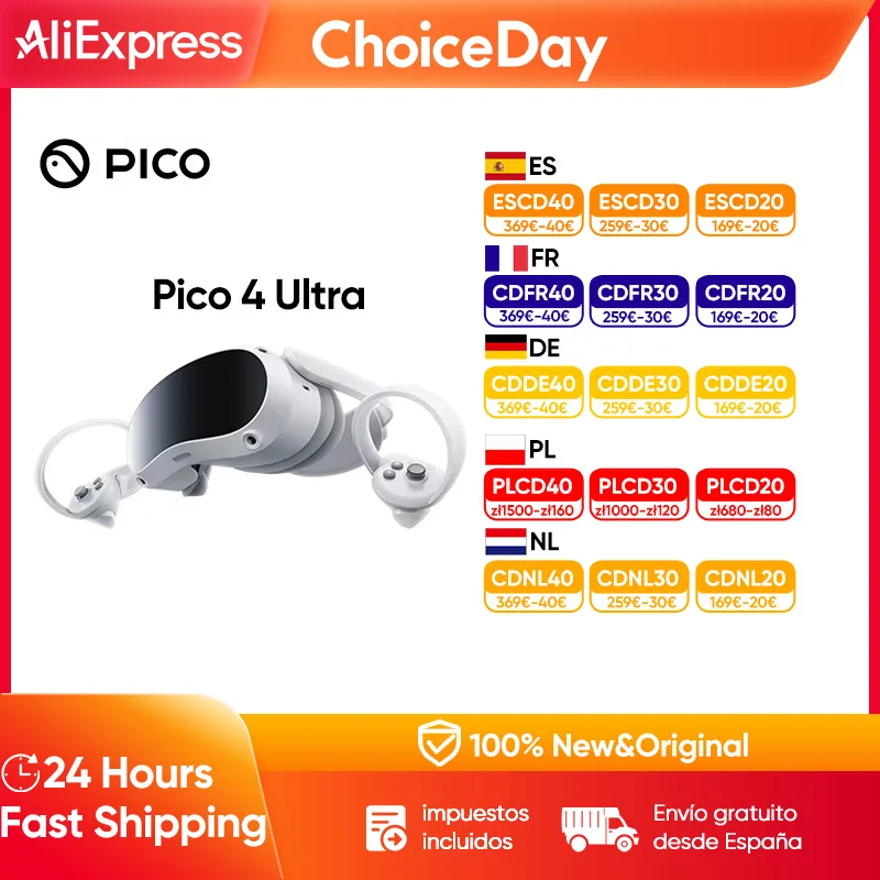 Pico 4 Ultra 3D Wireless VR Brille 12 256GB Qualcomm Snapdragon XR2 Gen 2 90 Hz Display Fov105 Grad