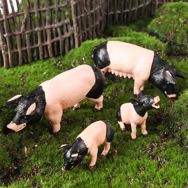 Oenux zwierzęta gospodarskie Model symulacja świnia świnia świnia dzik świnka dzika świnka dzika figurki drobiu figurka edukacyjna zabawka dla dzieci