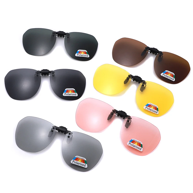 Driving Sun Glasses Anti Glare Glasses Irregular Night Vision Clips Fishing Flip Up Clip On Sunglasses Men UV400 Women