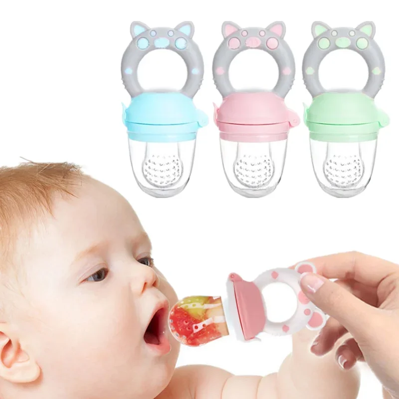 1pc Pig Handle Pacifier Feeder for Baby Children Fruit Juice Suck Nipple Feeder Training Nipple Nibbler Teat Pacifier Bottle