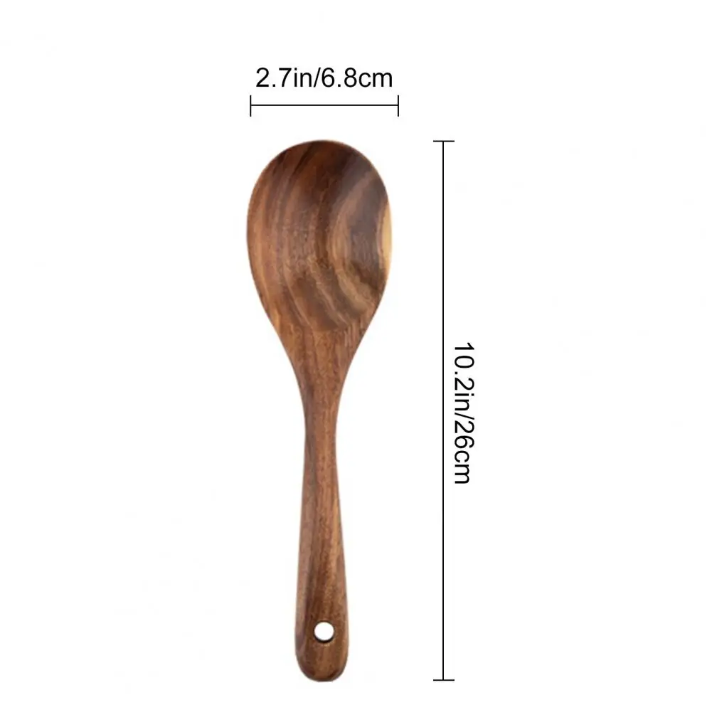 Wooden Spoon Set Scratch-free Wooden Utensils Wooden Kitchenware Set with Spatula Soup Spoon Salad Fork – Non-stick