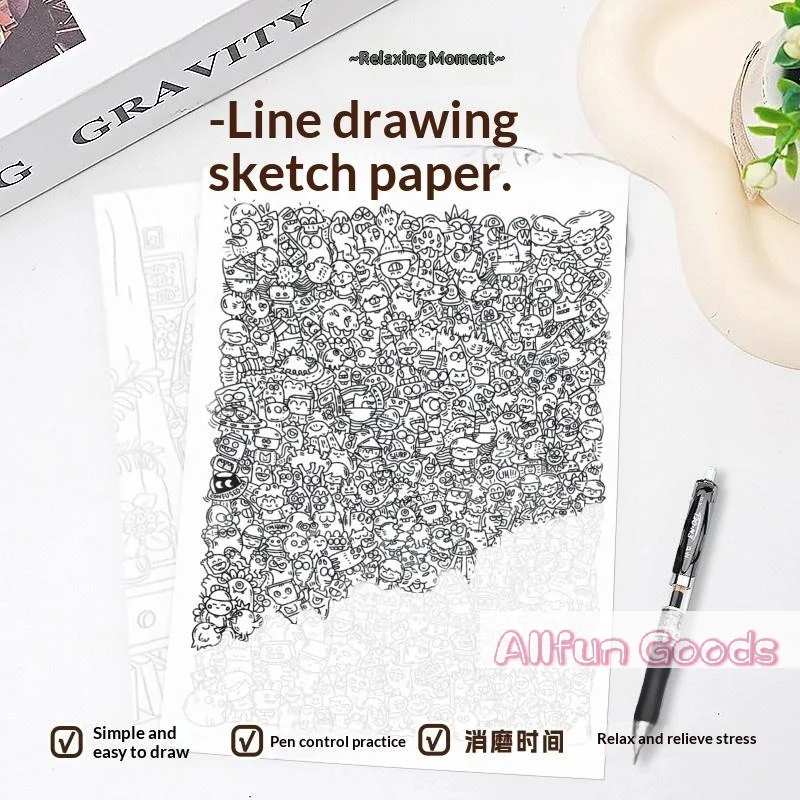[TG835]Decompression And Copying Sketch Book Containing Rich Funny Elements Unique Patterns Good Way To Pass The Time