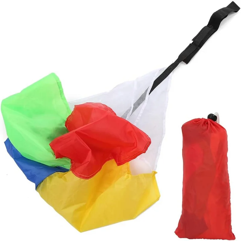 Guarda-chuva Parachute Resistance para esportes de velocidade, colorido, não tóxico, aptidão física, corrida, futebol, treinamento de velocidade, crianças, seguro