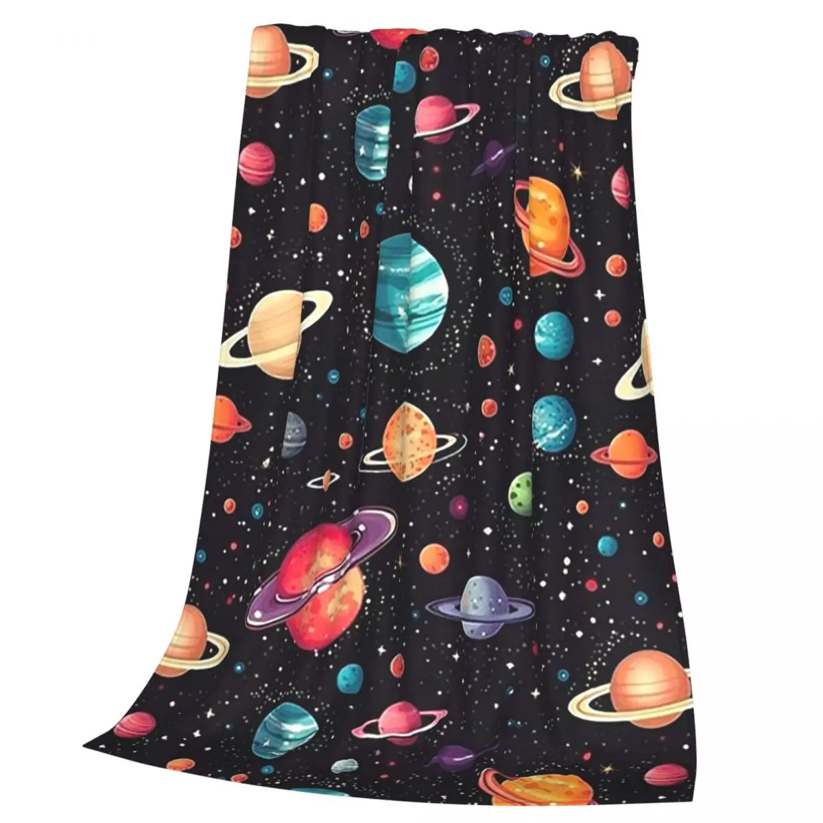 Solar System Space Planets Universe Blankets Soft Warm Flannel Throw Blanket Plush for Bed Living room Picnic Travel Home Sofa