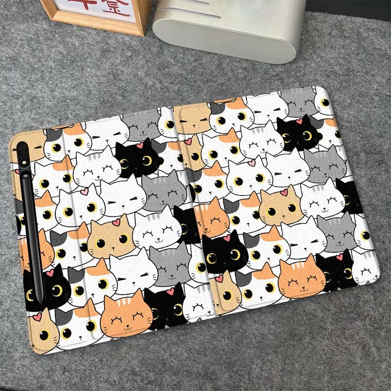 

Cute Anime Cat Art Tablet Case For Samsung Galaxy Tab S6 S8 S9 S10 Lite FE 10.4 11 Inch 2022 2024