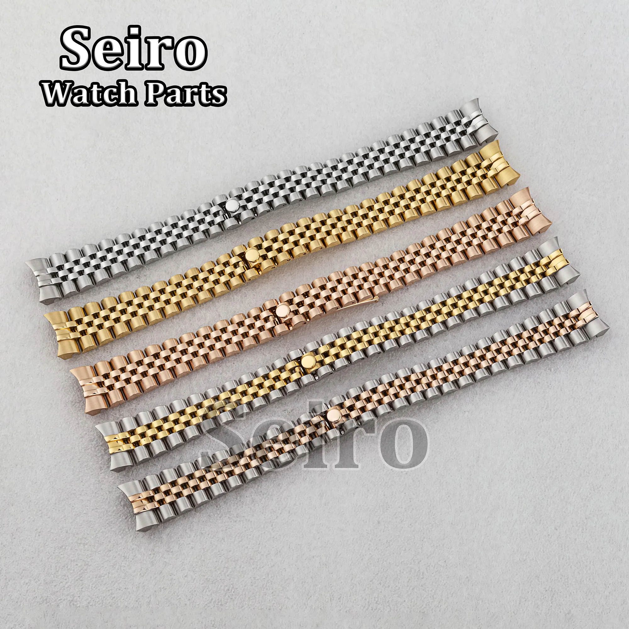 17MM Stainless Steel Watch Strap Jubilee Gold Silver Rose Gold Bracelet Watchband for Women Datejust Watch Accessories Parts