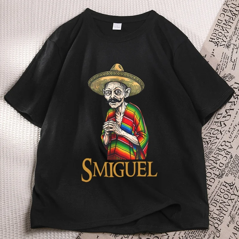Mexican Sombrero T-Shirt Men Women Funny Culture Mashup Tee Casual Round Neck Printed Cotton Short Sleeve Tshirts Streetwear