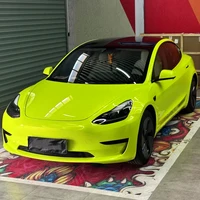 Pegatina de coche multicolor Coral fluorescente amarillo vinilo cambio de Color película PET pegatinas sin burbujas pegatina de coche Interior Exterior