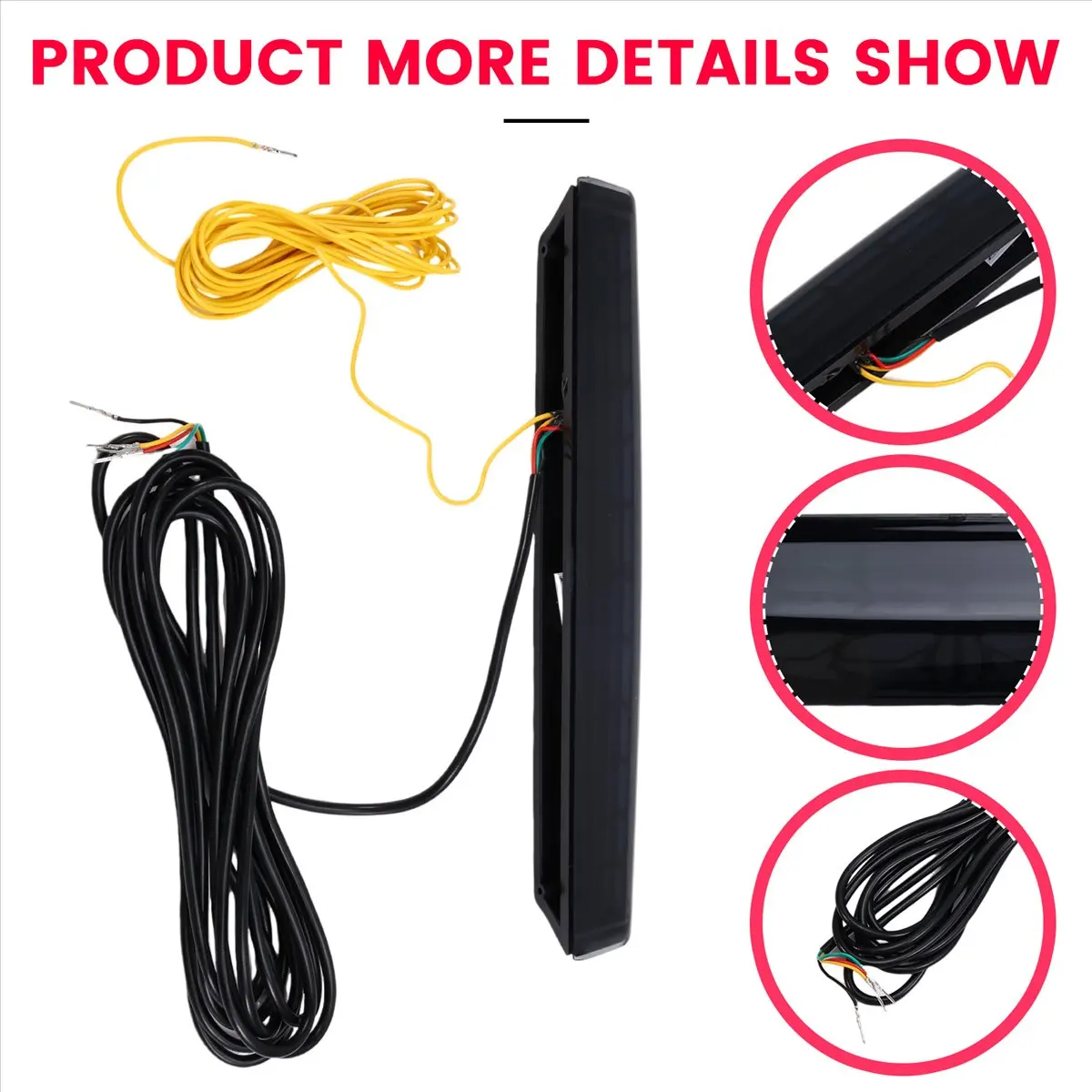 

Top Third 3rd Brake Light for Toyota Prado 250 LC250 2024,High Mount Rear Brake Light,Rear Running Light+Brake+Turn Signal A