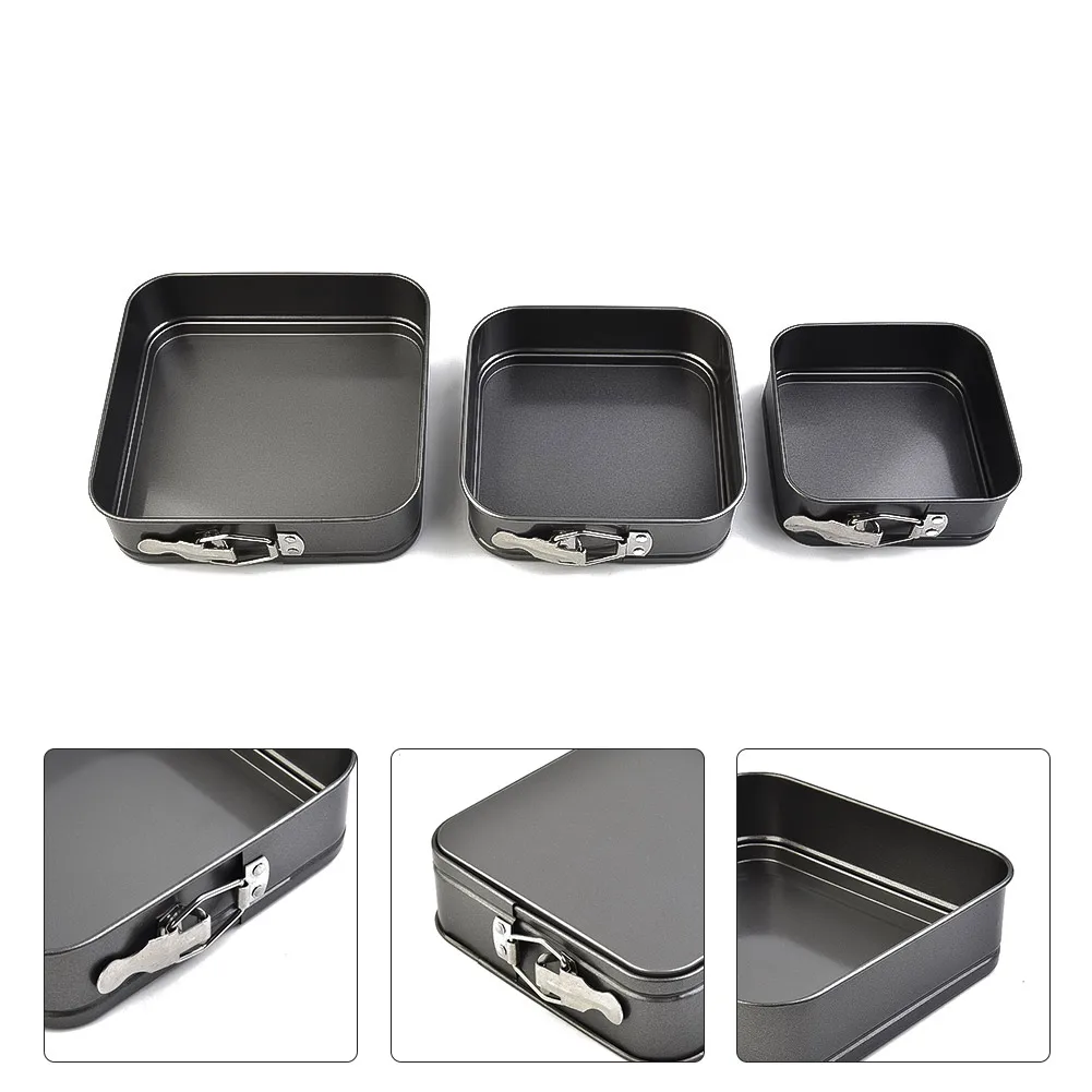 3pcs Cake Pan Square Shape Cake Tins Molds Non-Baking Bake Trays Pan Home Improvement Kicthen Tools Replacement Cake Pan Parts