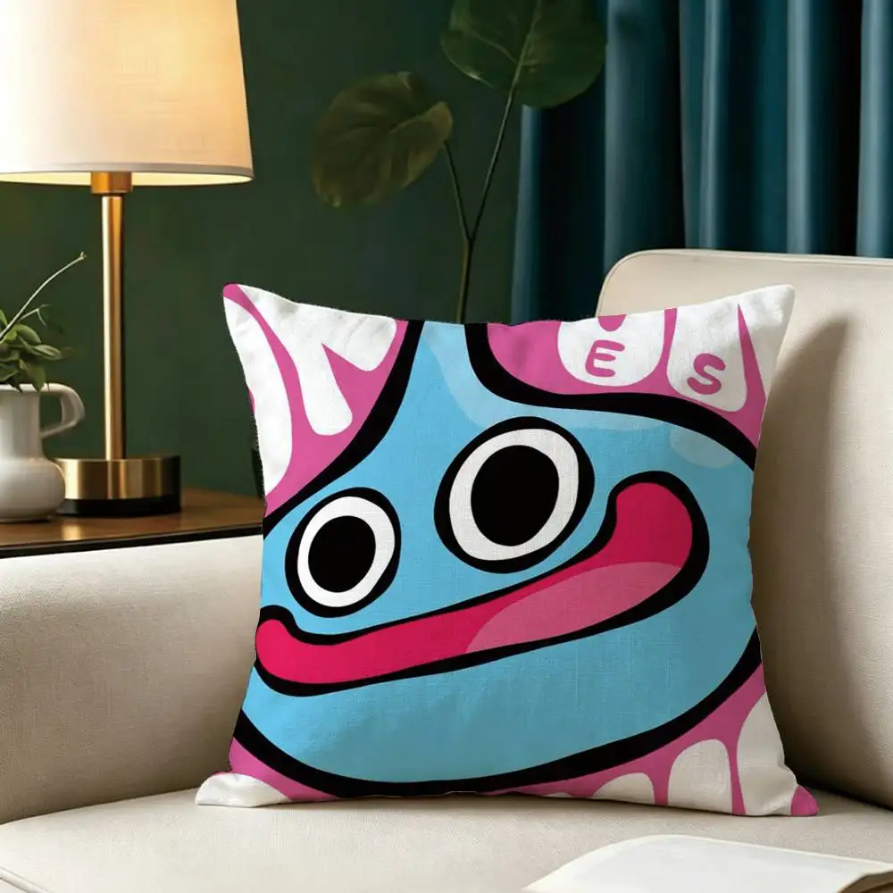 D-Dragon Q-Quest Slime Square Double-Sided printed Pillow Case Bedroom Bedside Pillow Sofa Cushion Cover