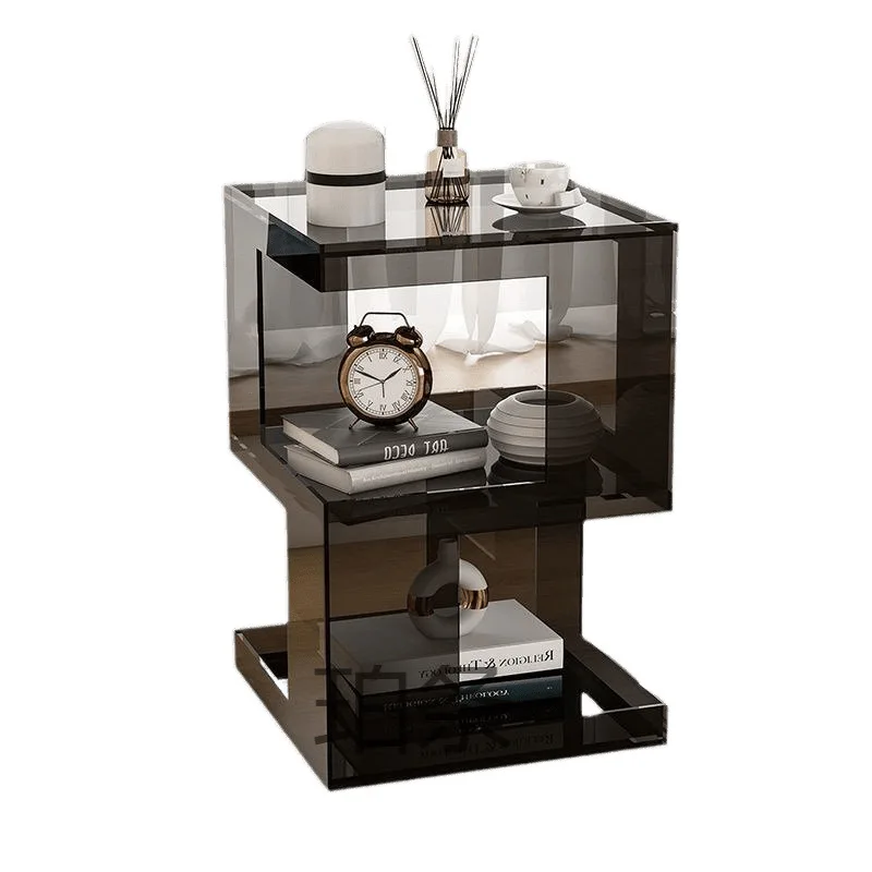 

acrylic sofa edge table, creative corner table, living room coffee table storage rack, simple bedroom rack, bedside Liu