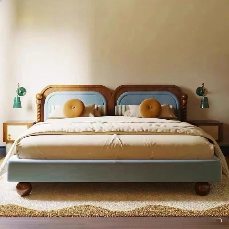 

Solid wood 1.51.8 Hotel B & B Home Furniture Soft Fabric Double Bed