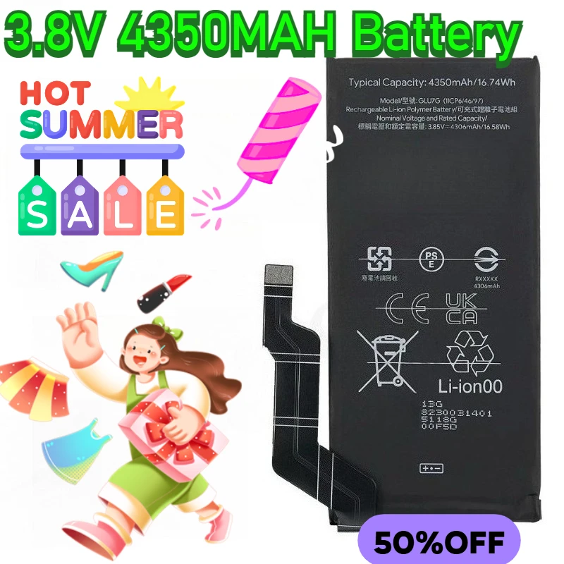 3.8V 4350MAH Rechargeable Battery GLUG7 for Google Pixel 6A Mobile Phone A Durable Large-capacity