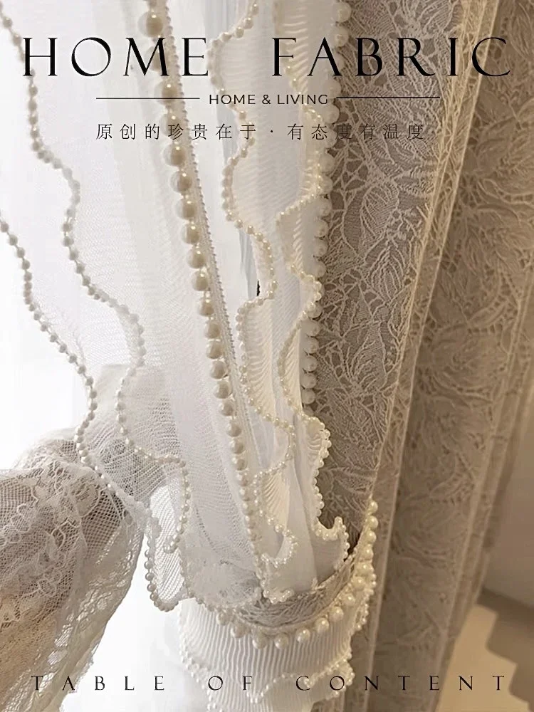 Custom Size French Romantic Classical Rococo Lace Fairy Retro Jacquard Small Fragrance Curtains for Living Dining Room Bedroom