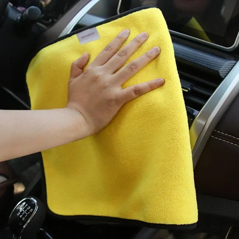 Car Wash Microfiber Towel Super Absorbent Car Cleaning Drying Cloth Kitchen Washing Towels Double Layer Household Cleaning Tool