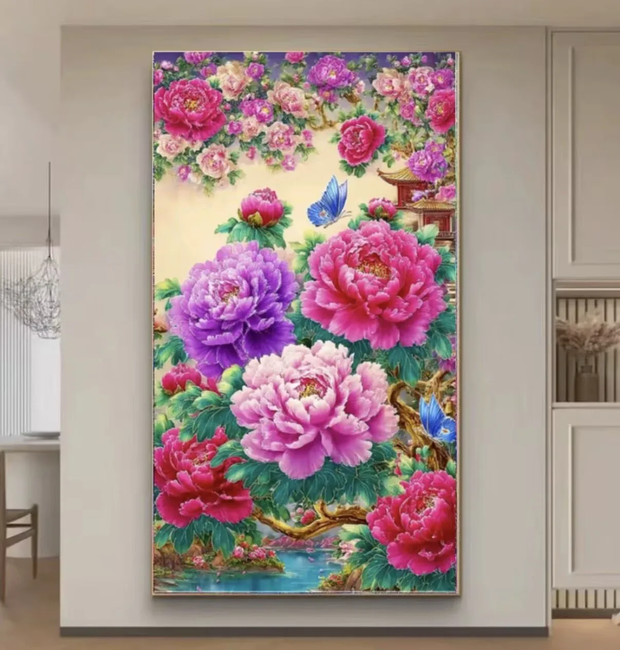 11CT 14CT 50X80CM Butterfly Flowers Needlework,DIY Living Room Printed Cross Stitch,Set For Embroidery Kit Full Cotton Threads