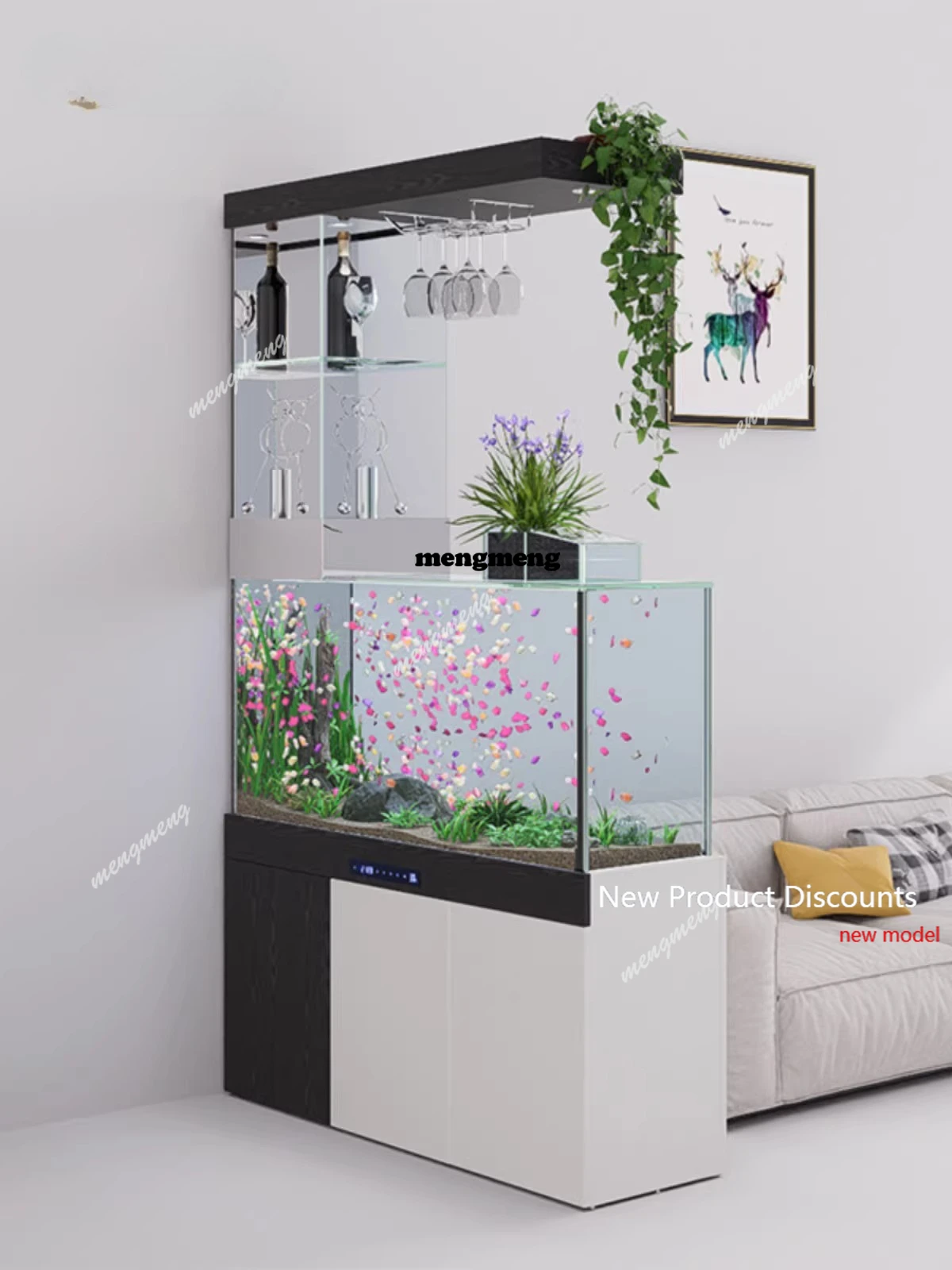 

C6601 Fish tank living room small glass tank ancient bottom filter intelligent ecological landscaping full set of ornamental aqu