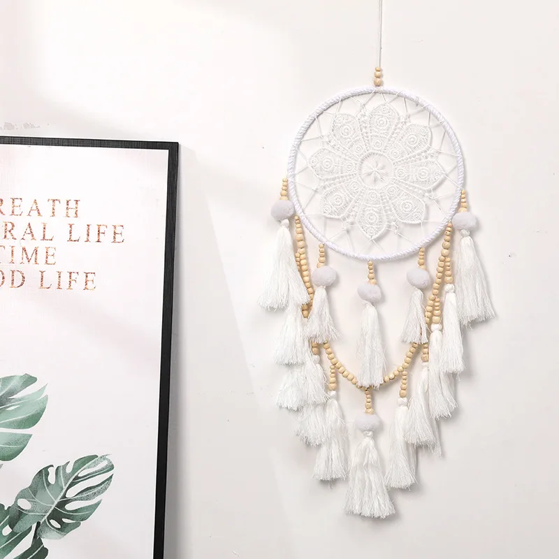 Nordic Tassel Handmade Wind Chimes Dream Catcher Bedroom Living Room Hanging Ornaments Wall Decor Festival Gifts Home Accessory
