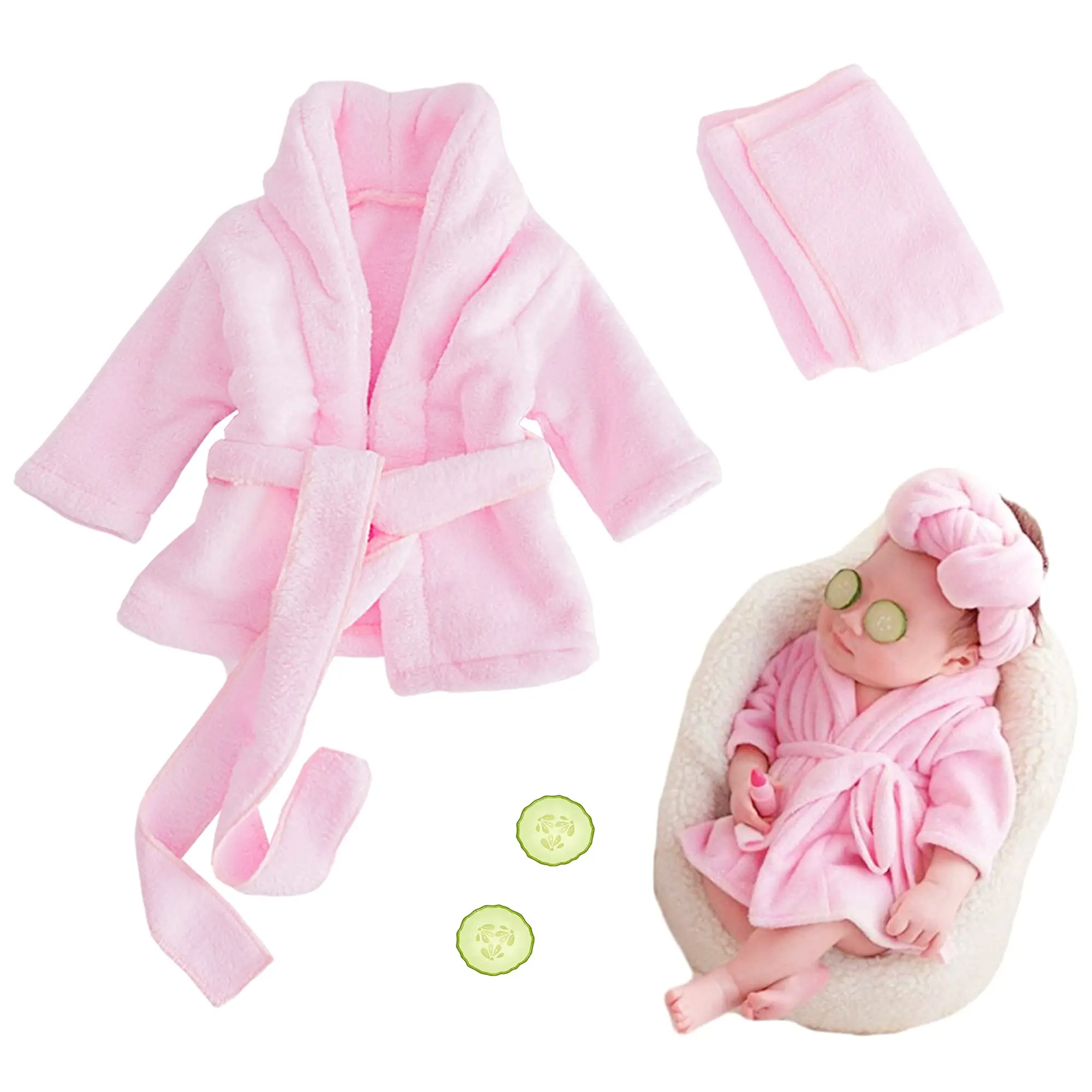 

Newborn Photography Props Bathrobe Outfits Baby Photoshoot Props Robe Girl Baby Photo Prop Outfit Robe Bath Towel Costume Sets