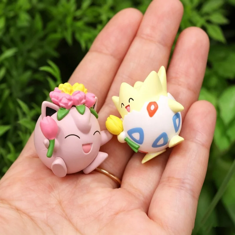 Tomy PokéMon Pokapoka Biyori2 Gashapon Mini Figurine Cute Buneary Turtwig Jigglypuff Togepi Model Ornaments Collection Toys
