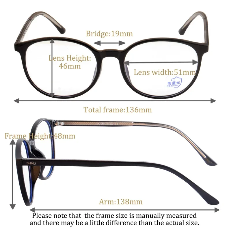 SHINU Reading glasses woman progressive multifocal eyeglasses prescription custom presbyopia reading glasses women up myopia