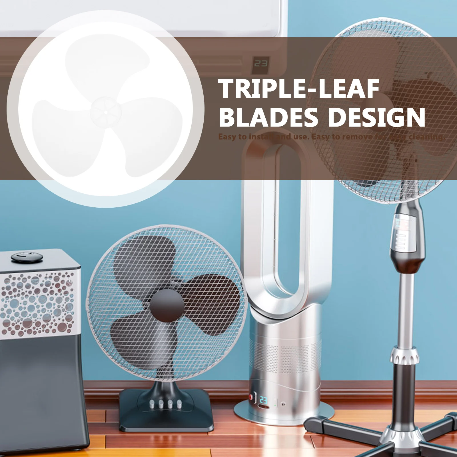 Aspas de ventilador eléctrico de repuesto, aspas de ventilador de suelo de plástico, accesorio Universal silencioso para ventiladores de mesa de Pedestal de pie duraderos