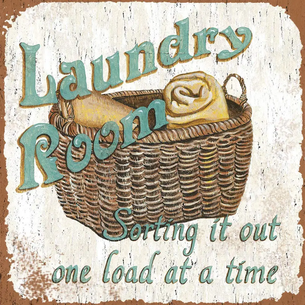 Wallors Metal Sign 8x8 Laundry Sorting It Out One Load at A Times Vintage Styles As,Ative Coffee, Wall Decor Tin Signs Plaq sign