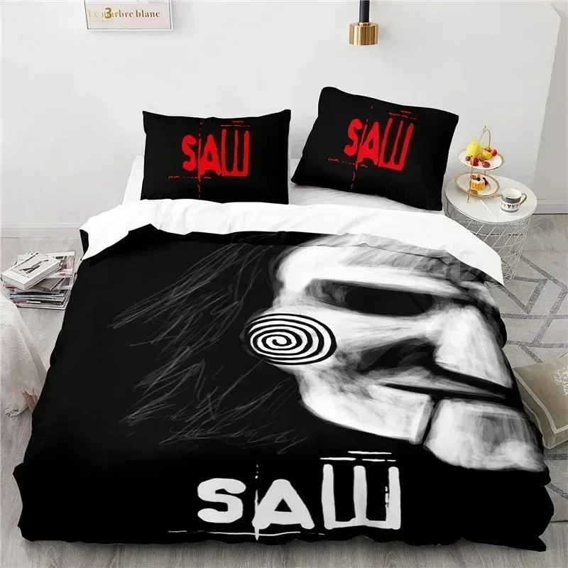 Horror Saw Movie Bedding Set Duvet Cover Sheet Printed Bed Set Pillowcase Bed Full Queen King Size Comforter Bedroom