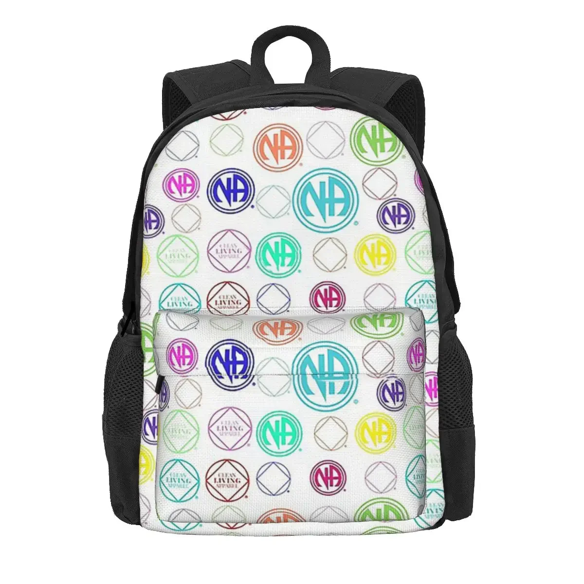 Colorful NA Symbols And Logos Narcotics Anonymous Gift Backpacks Bookbag School Bags Rucksack Laptop Rucksack Shoulder Bag