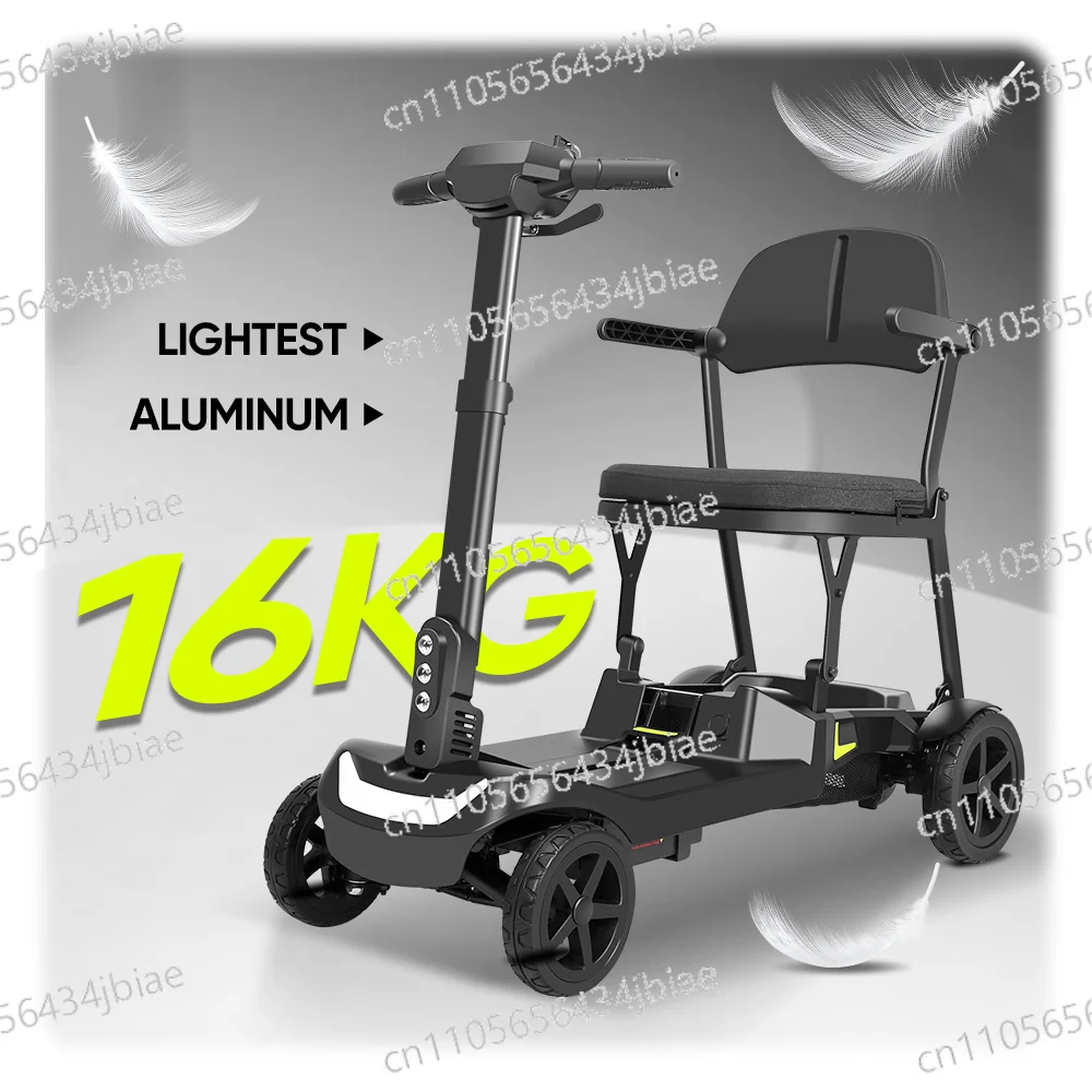

Lithium Battery 4 Wheel Electric Scooter for Adults Ultra Portable 16kg Mobility Scooter Brushless Motor Dual