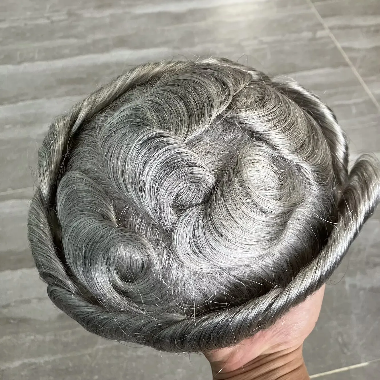 عالية الجودة غير مرئية 0.02-0.03mm رقيقة الجلد Fullpu ذكر شعر مستعار الرجال الشعرية الاصطناعية 90% الكثافة استبدال هيربيسي الطبيعي