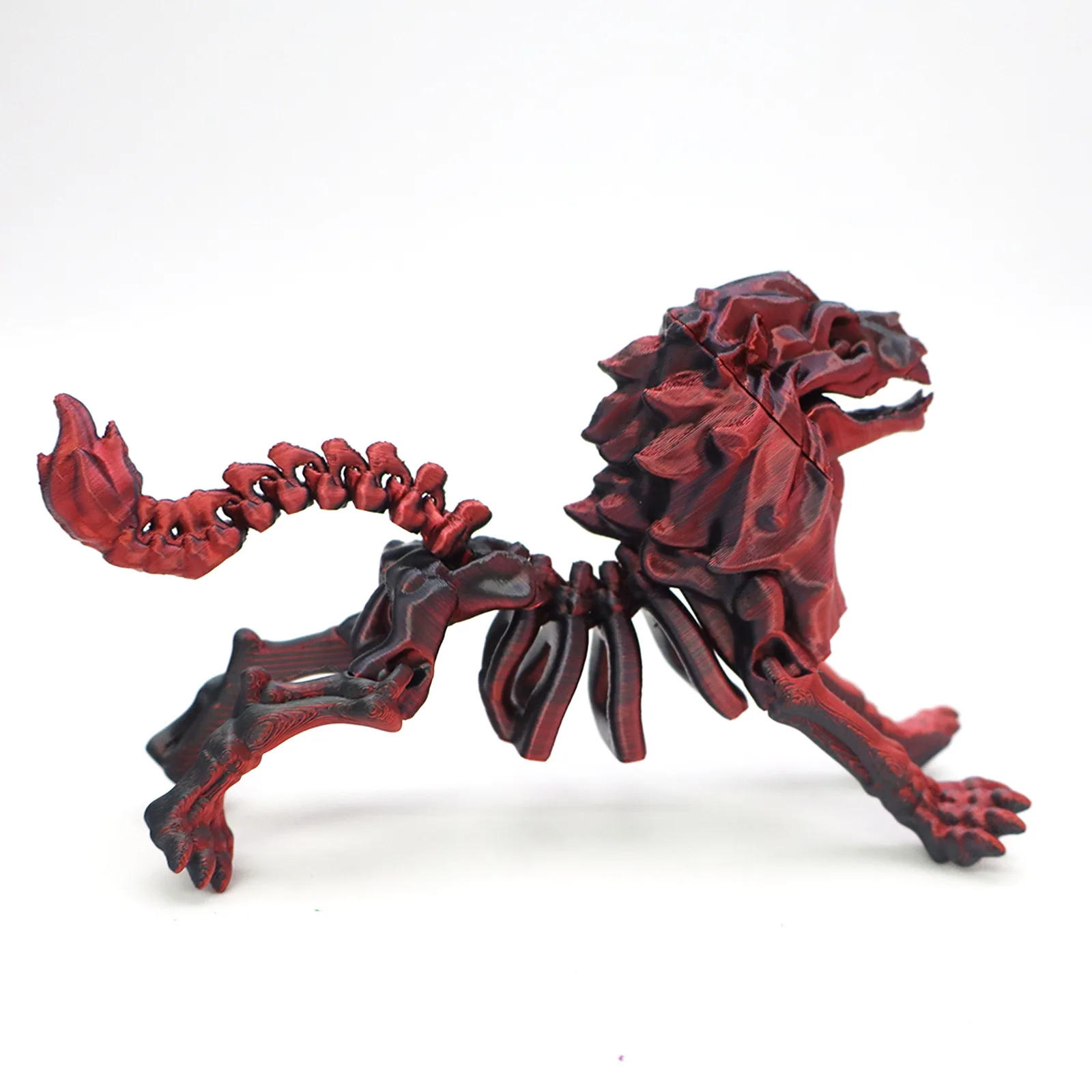 3D 프린팅된 골격 사자 장식품 선물 창의적인 동물 관절 가동 장난감 액션 피규어 장난감 데스크탑 장식품 어린이 선물