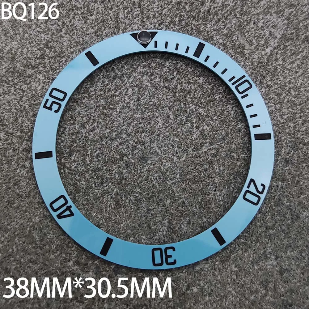 38mm Blue Ceramic Bezel for Men's Automatic Mechanical Watches with 30.5mm Inside Diameter Watch Accessories Replacement Parts