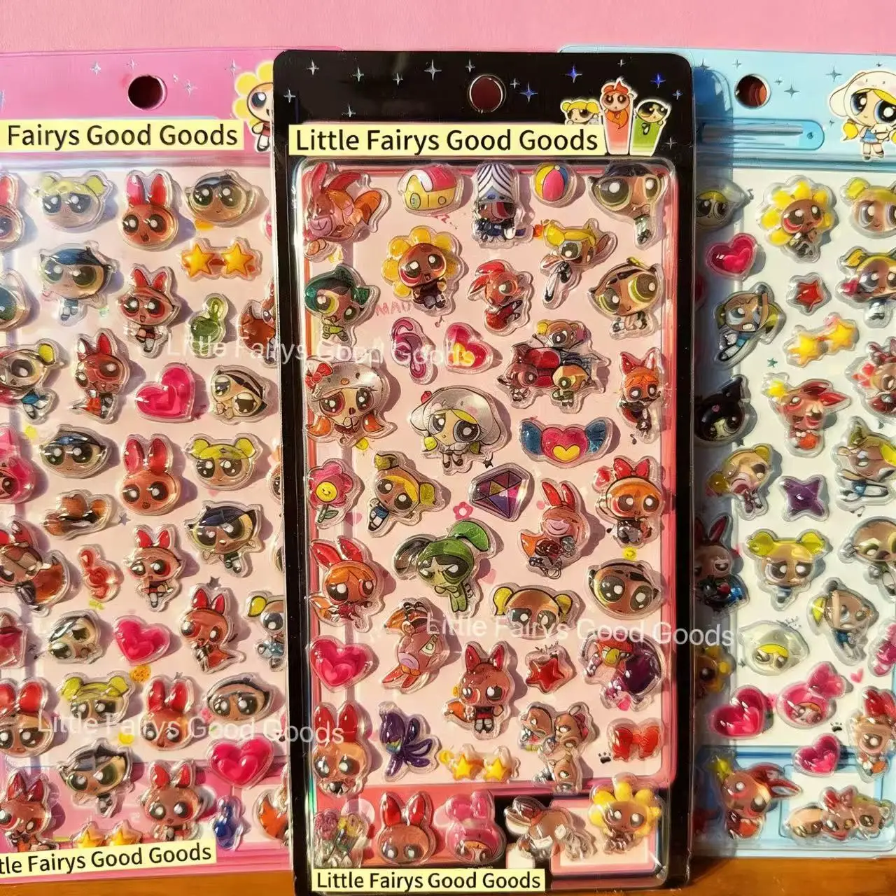 

Набор милых 3D-наклеек с изображением героинь Powerpuff Girls, объемные стикеры Kawaii для сумок, мобильных телефонов, блокнотов, наклейки-подарки