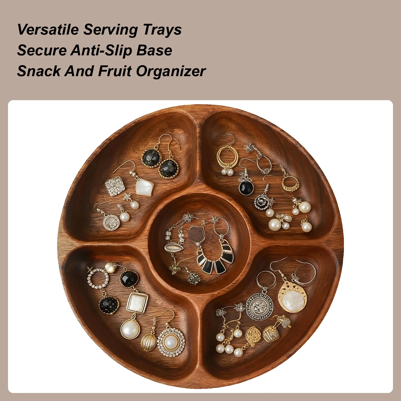 Serving Trays for Party 5-Compartment Festive Platter Decorative Tray for Snack Charcuterie Dessert Candy Appetizers Breakfast