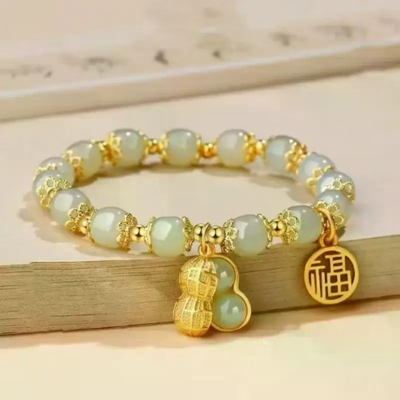 1Pcs Popular Elegant Fashion Jewelry Natural Ins Niche Design Peanut Bracelet Sexy Young Girls Holiday Gifts