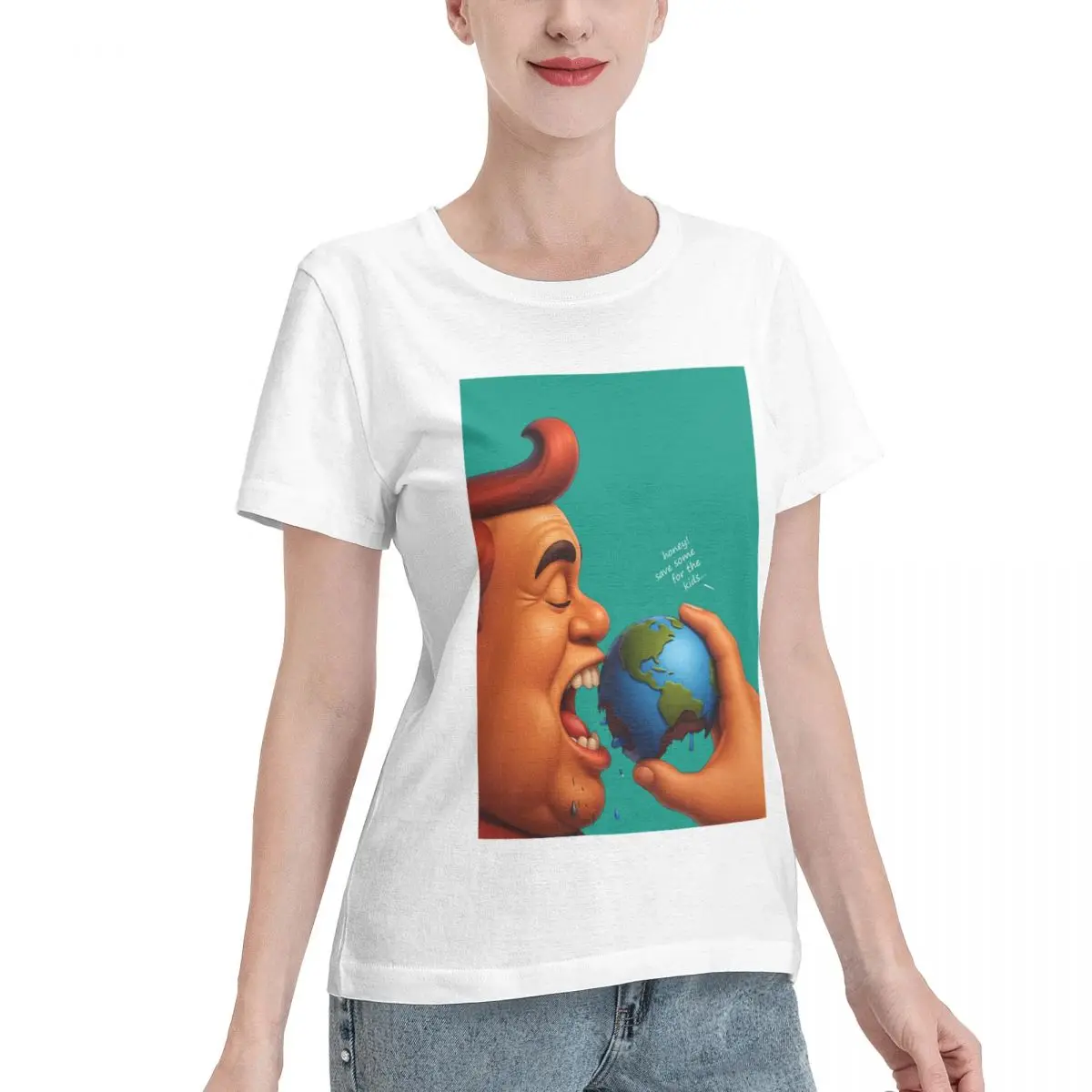 Custom Available Save Some For The Kids Women's T-shirt Vintage Wear Wear Resistant Top