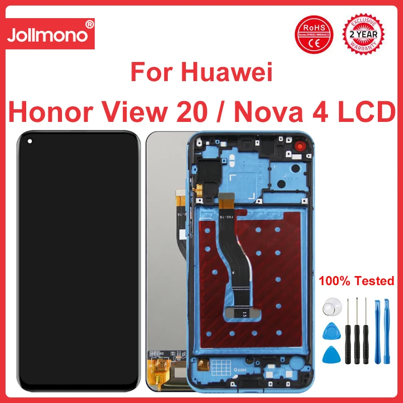 

6.4" V20 Display Replacement For Nova 4 LCD Touch Screen Digitizer Assembly For Honor View 20 LCD Screen