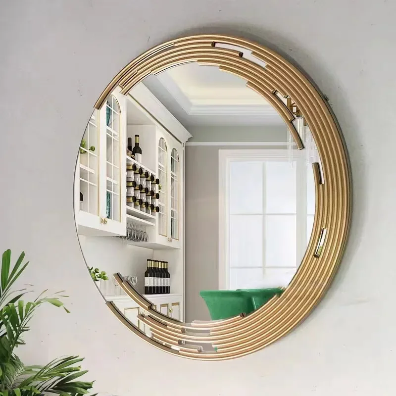 Aesthetic Round Mirror Luxury Mirror Makeup Decore Miroir Glass Vintage Bathroom  Big Espejos Decorativos De Pared Wall Decor