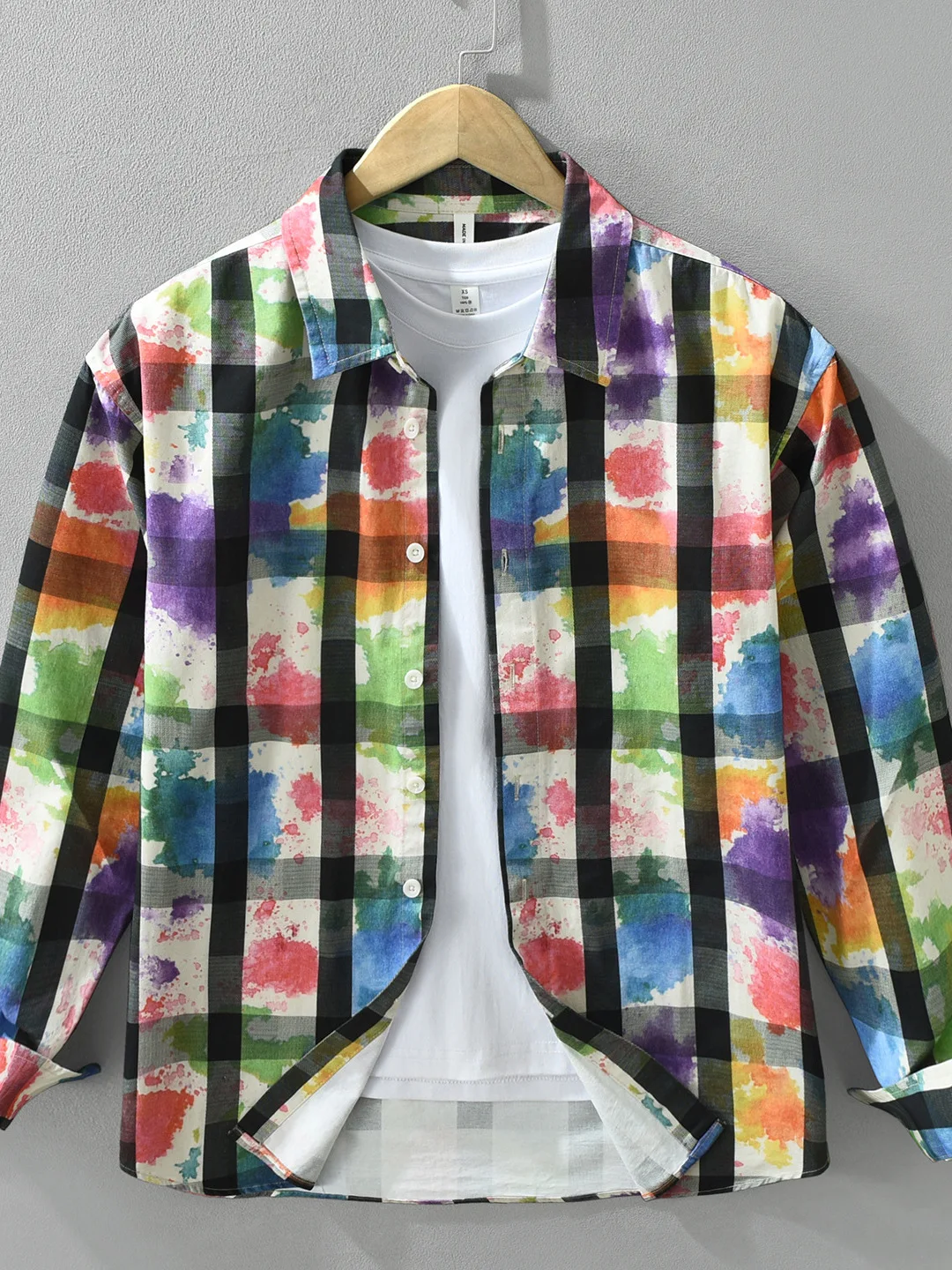 Men's Casual Cotton Shirt Long Sleeve Plaid Print Vintage Design Loose Fit Pocket Detail Daily Wear Autumn Season Fashion