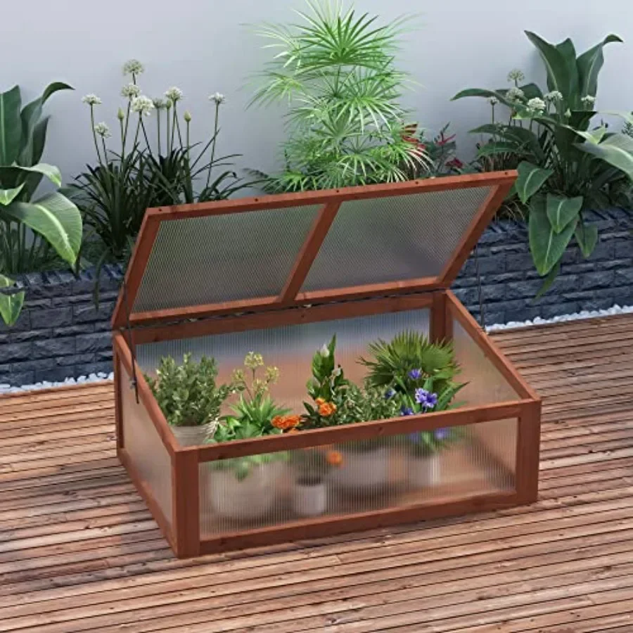 Wooden Cold Frame Mini Greenhouse 39