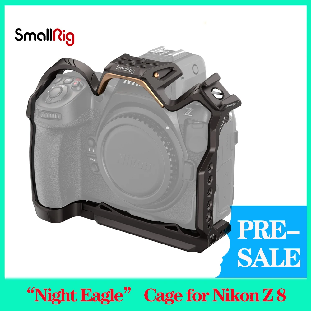 

Smallrig “Night Eagle” Cage for Nikon Z8 4316 Retro Leather Detachable Cold Shoe for LED Video Light Microphone Arca-Swiss Plate