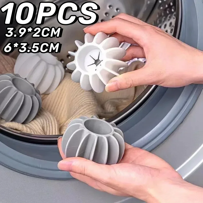 5/10pcsLaundry Ball Reusable Silicone Clothes Hair Cleaning Tools Pet Hair Remover Washing Machine Cat Hair Catcher Laundry Ball