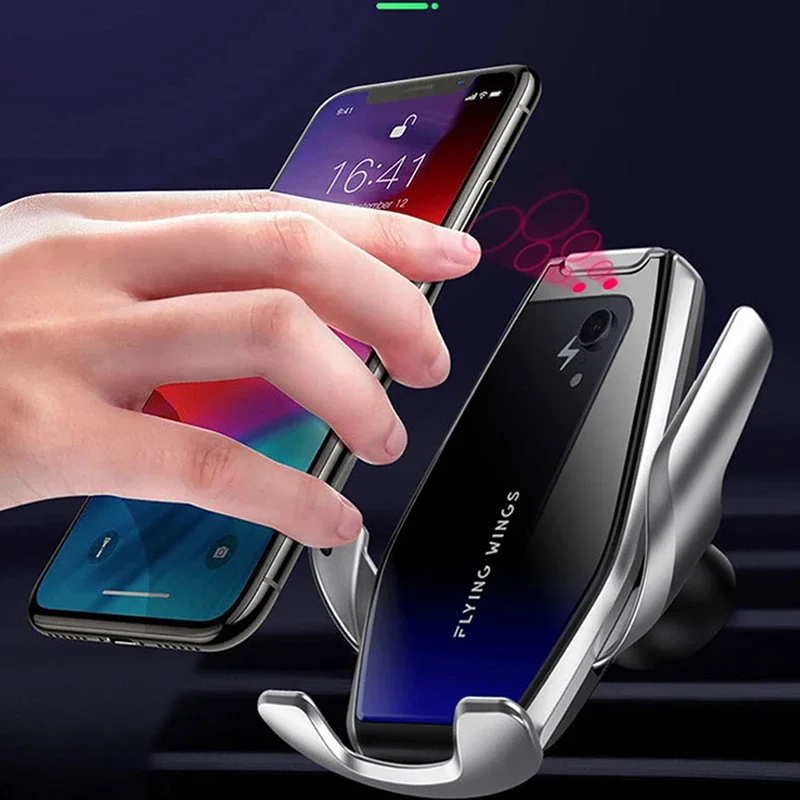 Car Wireless Charger Auto Car Mount Phone Holder For iPhone 15 14Pro Samsung Xiaomi Infrared Induction 15W Fast Charging Station