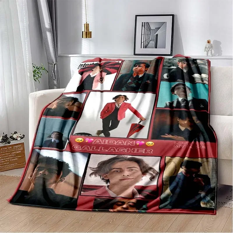 Aidan Gallagher Number Five Actor Blanket Flannel Fall and Winter Warm Plush Throw Blankets for Bed Office Picnic Blanket Gift