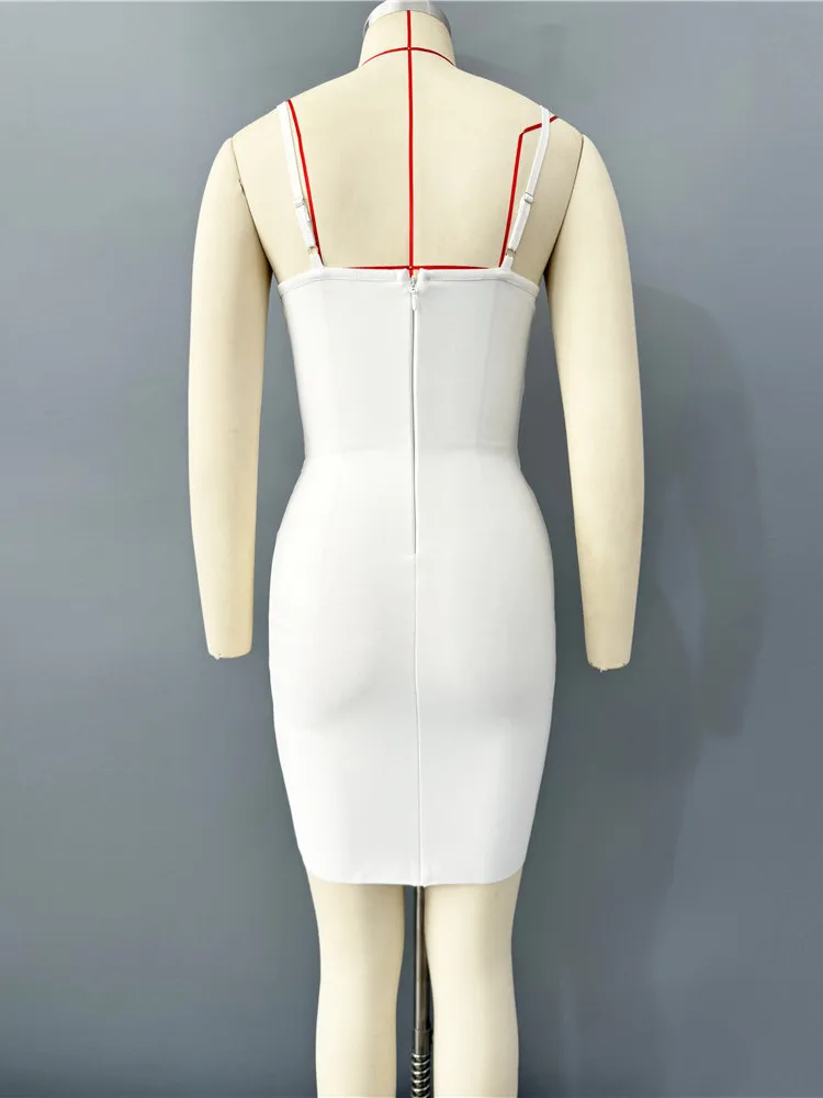 Ele Sexy Diamond Embedded Strapl Afslanken Dr Dames Hoge Taille Polymide Polyester Lente Zomer Herfst Dr